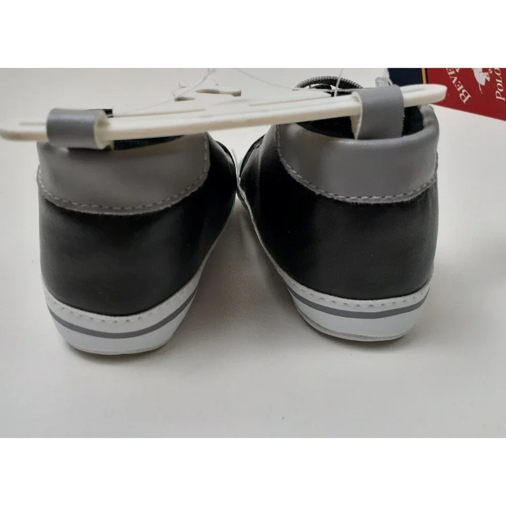 NWT! Beverly Hills Polo Club Infant Baby Sneaker-Style Shoes Navy/Gray Size 3
